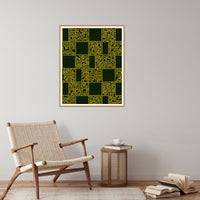 Kente Gold Geometric – Premium Geometric Wall Art Print — Reading nook