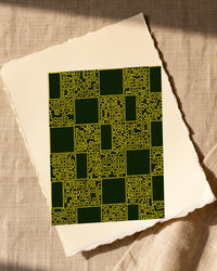 Kente Gold Geometric – Premium Geometric Wall Art Print — Paper/edge detail
