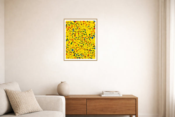 Kente Gold Terrazzo – Signed 50-Edition Giclée Print for Gallery Walls — Living room lifestyle