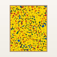 Kente Gold Terrazzo – Signed 50-Edition Giclée Print for Gallery Walls — Floating natural frame