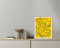 Kente Gold Terrazzo – Signed 50-Edition Giclée Print for Gallery Walls — Grey wall with bowl