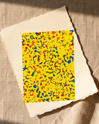 Kente Gold Terrazzo – Signed 50-Edition Giclée Print for Gallery Walls — Paper/edge detail