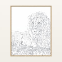 Lavender & Sage Etched Line Art – Signed 50-Edition Giclée Print for Gallery Walls — Floating natural frame