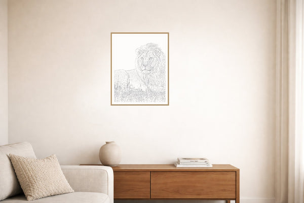 Lavender & Sage Etched Line Art – Signed 50-Edition Giclée Print for Gallery Walls — Living room lifestyle