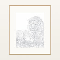 Lavender & Sage Etched Line Art – Signed 50-Edition Giclée Print for Gallery Walls — Natural gallery mat