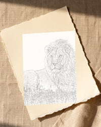 Lavender & Sage Etched Line Art – Signed 50-Edition Giclée Print for Gallery Walls — Paper/edge detail