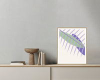Lavender & Sage Ombré Gradient – Signed 50-Edition Giclée Print for Gallery Walls — Grey wall with bowl