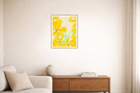 Lemon Zest Ombré Gradient – Premium Ombré Gradient Wall Art Print — Living room lifestyle