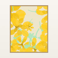 Lemon Zest Ombré Gradient – Premium Ombré Gradient Wall Art Print — Floating natural frame