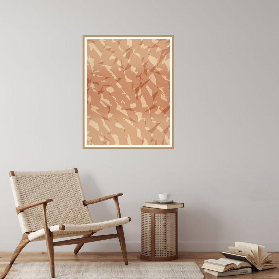 Misty Valley: Ombré Gradient Linear Wall Art — room scene