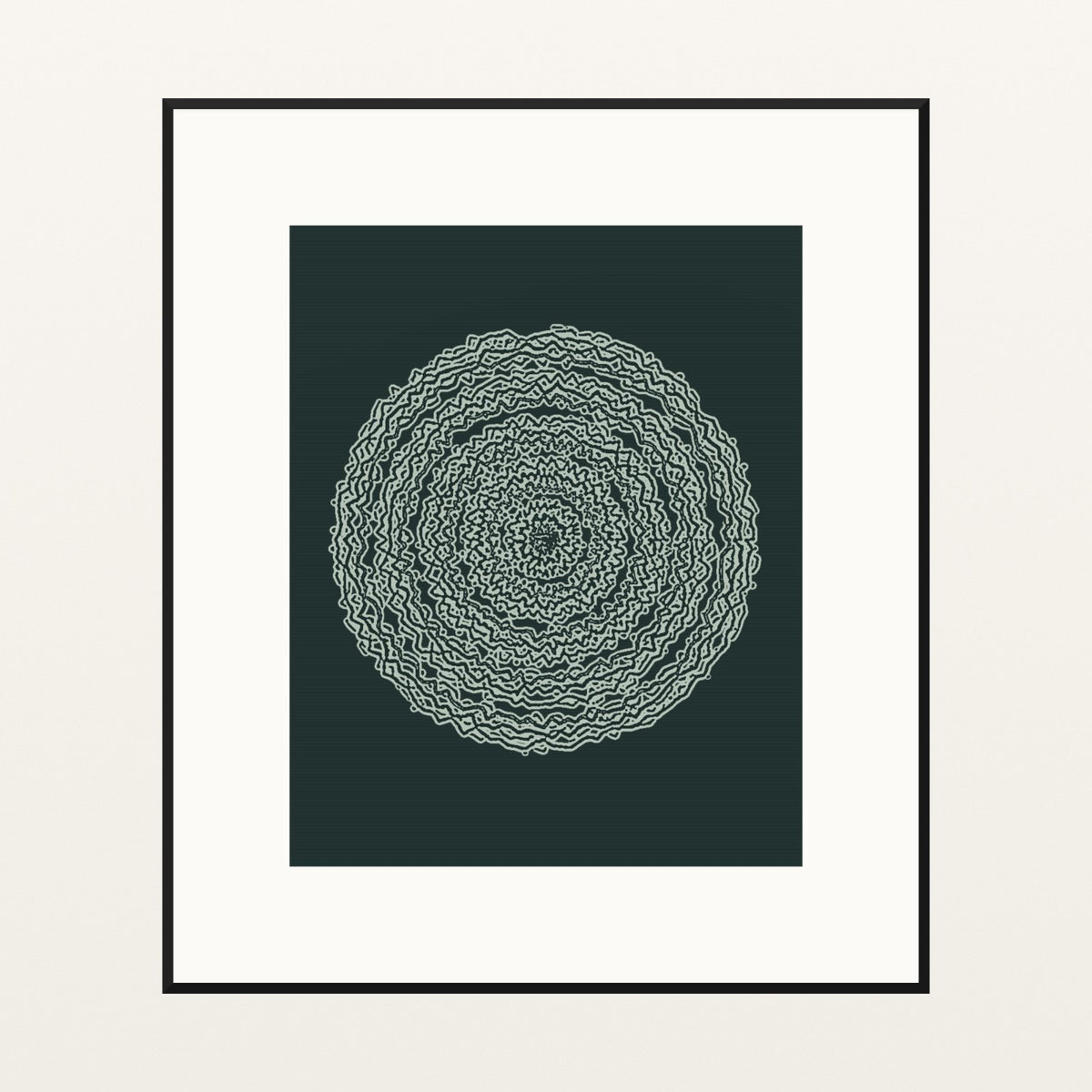 Monochrome Abstract Wave – Signed 50-Edition Giclée Print for Gallery Walls — Black gallery mat
