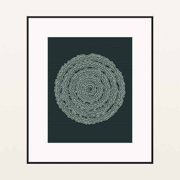 Monochrome Abstract Wave – Signed 50-Edition Giclée Print for Gallery Walls — Black gallery mat