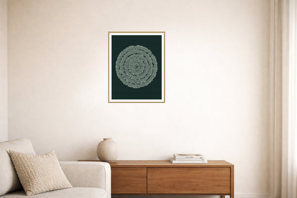 Monochrome Abstract Wave – Signed 50-Edition Giclée Print for Gallery Walls — Living room lifestyle