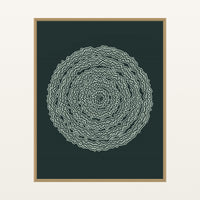 Monochrome Abstract Wave – Signed 50-Edition Giclée Print for Gallery Walls — Floating natural frame