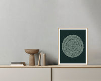 Monochrome Abstract Wave – Signed 50-Edition Giclée Print for Gallery Walls — Grey wall with bowl