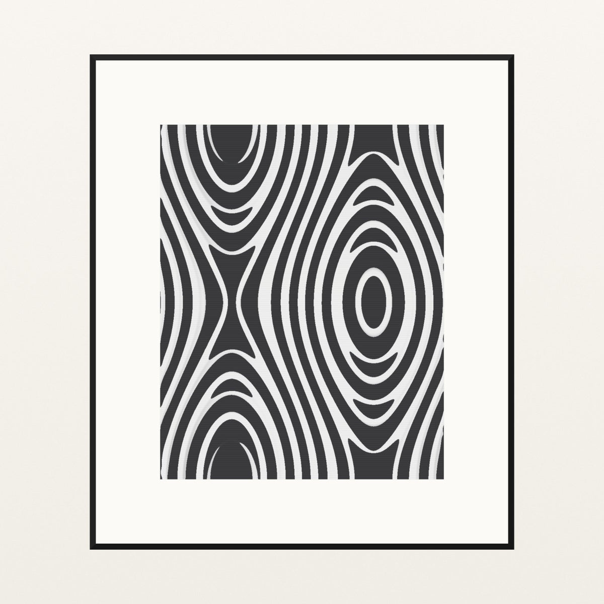 Monochrome Marble Swirl – Signed 50-Edition Giclée Print for Gallery Walls — Black gallery mat