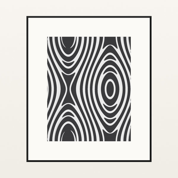 Monochrome Marble Swirl – Signed 50-Edition Giclée Print for Gallery Walls — Black gallery mat