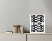 Monochrome Marble Swirl – Signed 50-Edition Giclée Print for Gallery Walls — Grey wall with bowl
