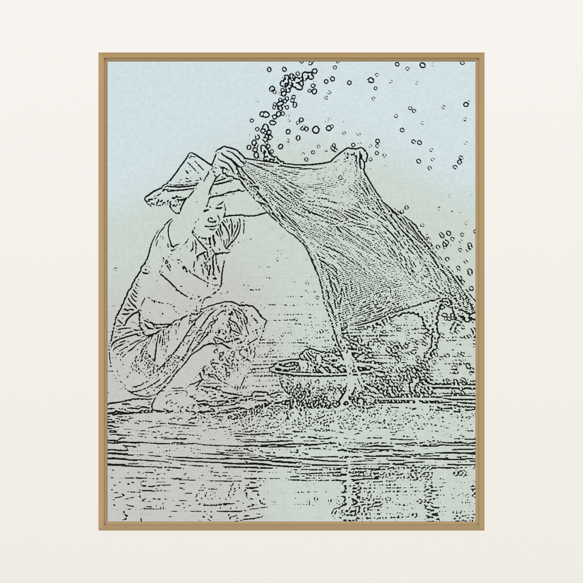 Monochrome Etched Line Art  – Giclée Print for Gallery Walls