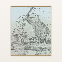 Monochrome Etched Line Art  – Giclée Print for Gallery Walls