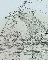 Monochrome Etched Line Art  – Giclée Print for Gallery Walls