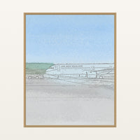 Monochrome Watercolor Wash – Premium Watercolor Wash Wall Art Print — Floating natural frame