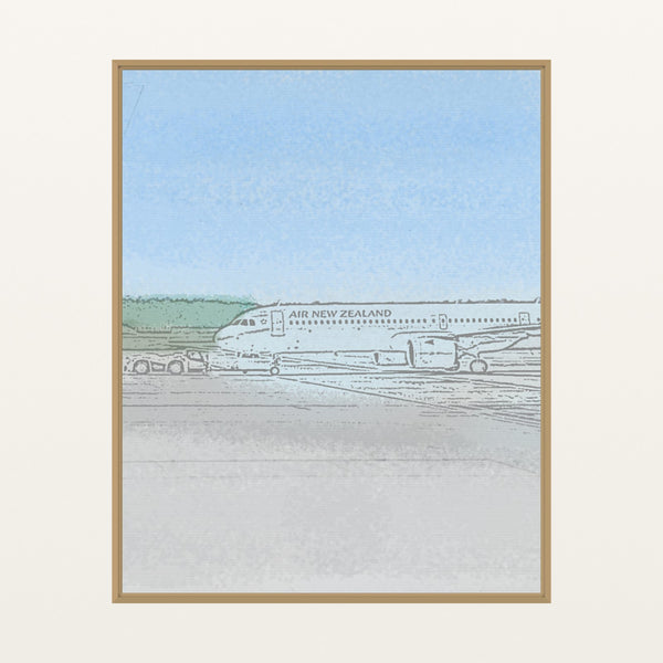 Monochrome Watercolor Wash – Premium Watercolor Wash Wall Art Print — Floating natural frame