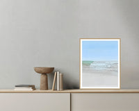 Monochrome Watercolor Wash – Premium Watercolor Wash Wall Art Print — Grey wall with bowl