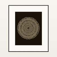 Mudcloth Earth Abstract Wave – Signed 50-Edition Giclée Print for Gallery Walls — Black gallery mat