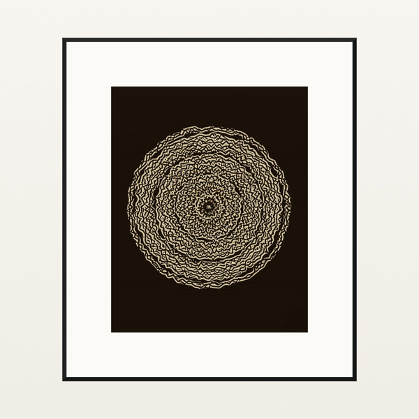 Mudcloth Earth Abstract Wave – Signed 50-Edition Giclée Print for Gallery Walls — Black gallery mat