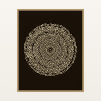 Mudcloth Earth Abstract Wave – Signed 50-Edition Giclée Print for Gallery Walls — Floating natural frame