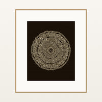 Mudcloth Earth Abstract Wave – Signed 50-Edition Giclée Print for Gallery Walls — Natural gallery mat