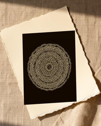 Mudcloth Earth Abstract Wave – Signed 50-Edition Giclée Print for Gallery Walls — Paper/edge detail