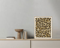 Mudcloth Earth Terrazzo – Signed 50-Edition Giclée Print for Gallery Walls — Grey wall with bowl