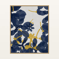 Navy & Mustard Ombré Gradient – Premium Ombré Gradient Wall Art Print — Floating natural frame