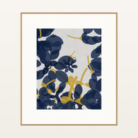 Navy & Mustard Ombré Gradient – Premium Ombré Gradient Wall Art Print — Natural gallery mat