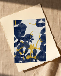 Navy & Mustard Ombré Gradient – Premium Ombré Gradient Wall Art Print — Paper/edge detail
