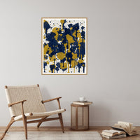 Navy & Mustard Paint Splatter – Signed 50-Edition Giclée Print for Gallery Walls — Reading nook