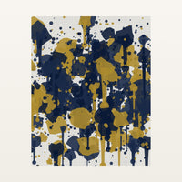 Navy & Mustard Paint Splatter – Signed 50-Edition Giclée Print for Gallery Walls — Unframed flat preview