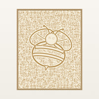 Ochre Wash Bee Motif – Limited Edition Motif Art Print — Floating natural frame