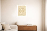 Ochre Wash Bee Motif – Limited Edition Motif Art Print — Living room lifestyle
