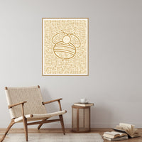 Ochre Wash Bee Motif – Limited Edition Motif Art Print — Reading nook