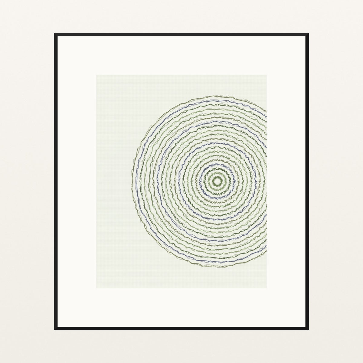 Olive Grove Geometric – Signed 50-Edition Giclée Print for Gallery Walls — Black gallery mat