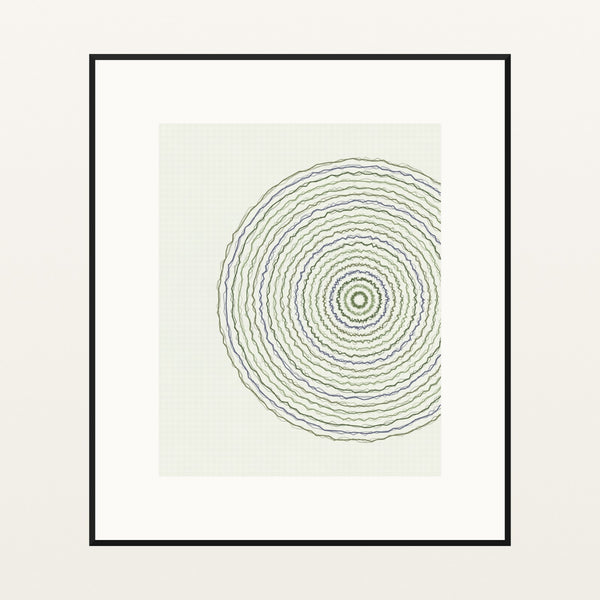 Olive Grove Geometric – Signed 50-Edition Giclée Print for Gallery Walls — Black gallery mat