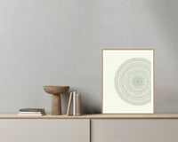 Olive Grove Geometric – Signed 50-Edition Giclée Print for Gallery Walls — Grey wall with bowl