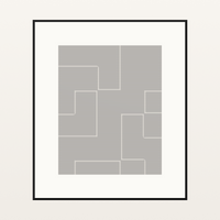 Oyster Shell Geometric Line Wall Art