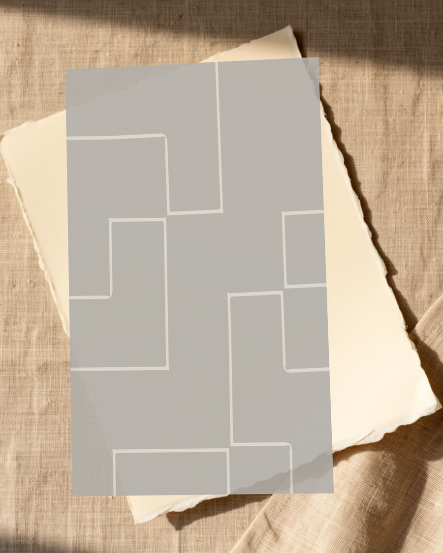 Oyster Shell Geometric Line Wall Art — room scene