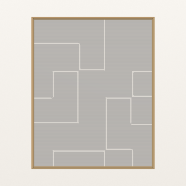 Oyster Shell Geometric Line Wall Art