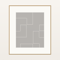Oyster Shell Geometric Line Wall Art