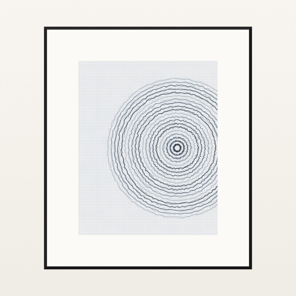 Payne's Grey Geometric – Signed 50-Edition Giclée Print for Gallery Walls — Black gallery mat